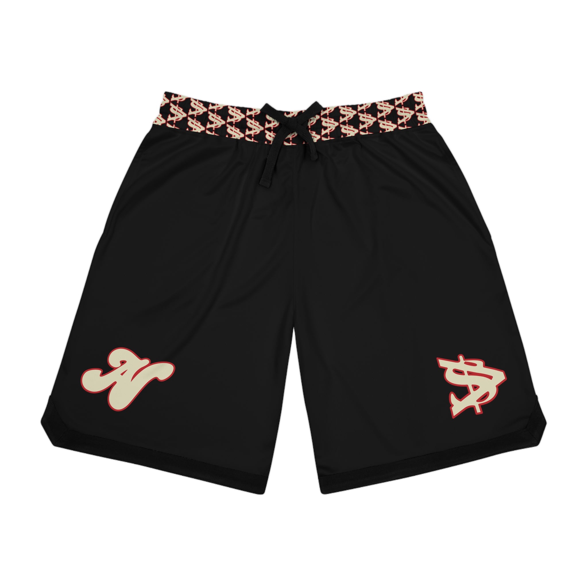 Alota Note$ Garmentry Basketball Rib Shorts (AOP) - DGMGR Black