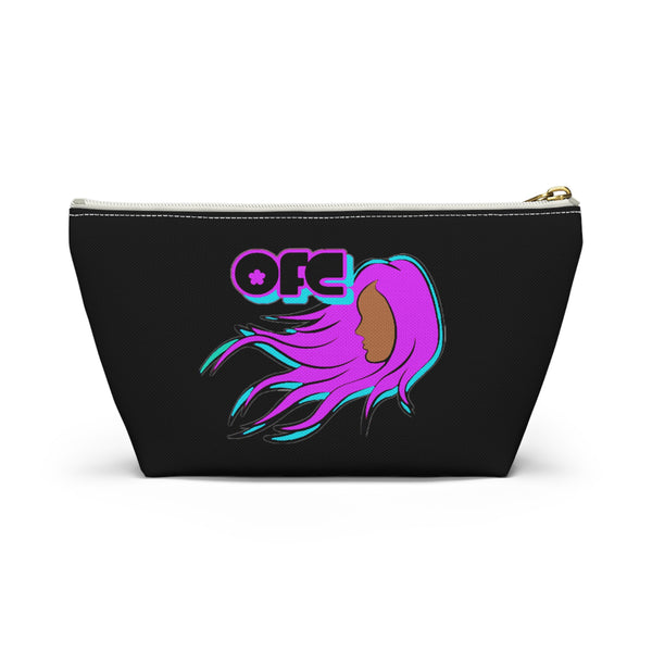 On Fleek Cosmetics Accessory Pouch w T-bottom - Black/Purple