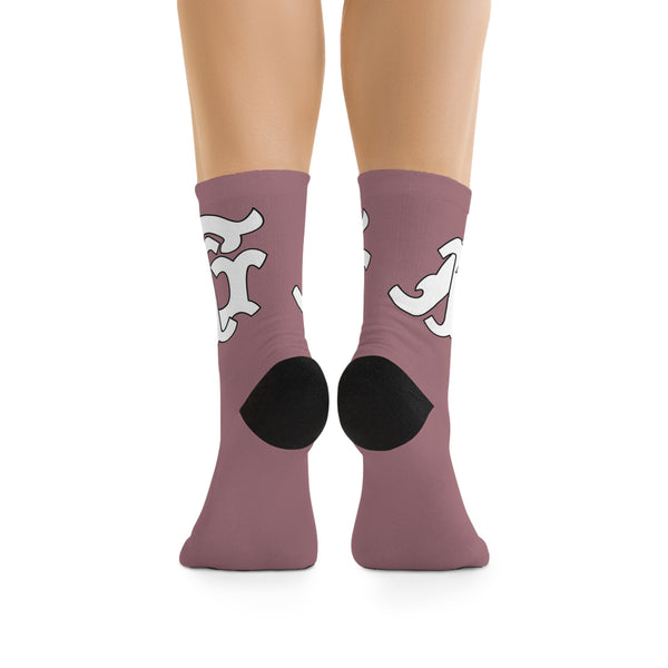 Alota Note$ Garmentry Monogram DTG Socks-Heather Orchid