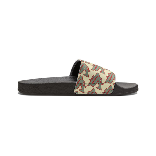 Alota Note$ Garmentry ‘>$’ Icon Pattern Men's Slide Sandals - DGMGR Oatmeal