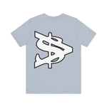 Alota Note$ Garmentry White Lettermark/Wordmark Combo Logo x Dollar Sign Icon Unisex Jersey Short Sleeve Tee