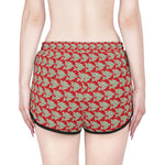 Alota Note$ Garmentry >$ Icon Pattern Women's Relaxed Boy Shorts (AOP) - DGMGR Red