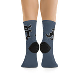 Alota Note$ Garmentry Monogram(Blk) DTG Socks-Bluegrey