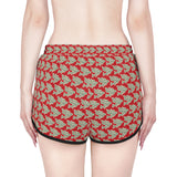 Alota Note$ Garmentry >$ Icon Pattern Women's Relaxed Boy Shorts (AOP) - DGMGR Red