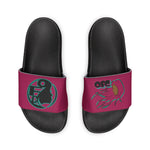 On Fleek Cosmetics Women's PU Slide Sandals-deep pink/teal/deep pink