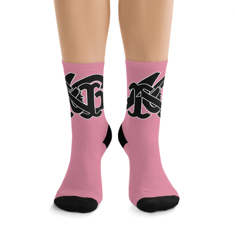 Alota Note$ Garmentry Monogram(Blk) DTG Socks-Candyfloss