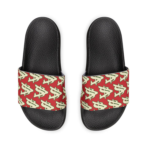 Alota Note$ Garmentry ‘>$’ Icon Pattern Men's Slide Sandals - DGMGR Red