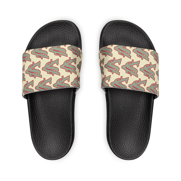 Alota Note$ Garmentry ‘>$’ Icon Pattern Women's Slide Sandals - DGMGR Oatmeal