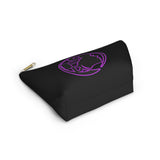 On Fleek Cosmetics Accessory Pouch w T-bottom - Black/Purple