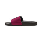 On Fleek Cosmetics Women's PU Slide Sandals-deep pink/teal/deep pink