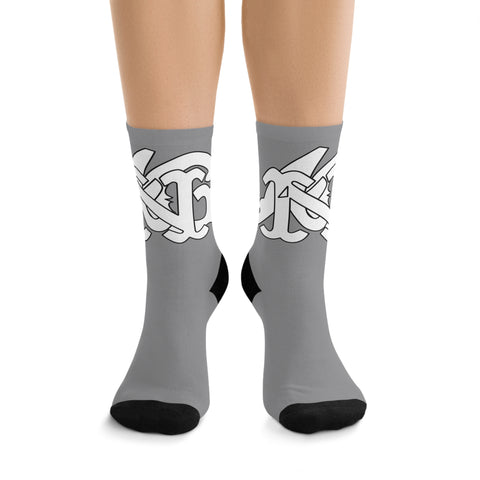 Alota Note$ Garmentry Monogram DTG Socks-Light Grey