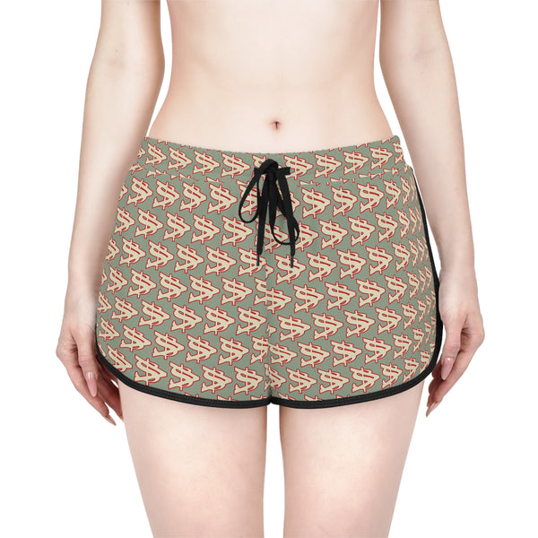 Alota Note$ Garmentry >$ Icon Pattern Women's Relaxed Boy Shorts (AOP) - DGMGR Seamoss