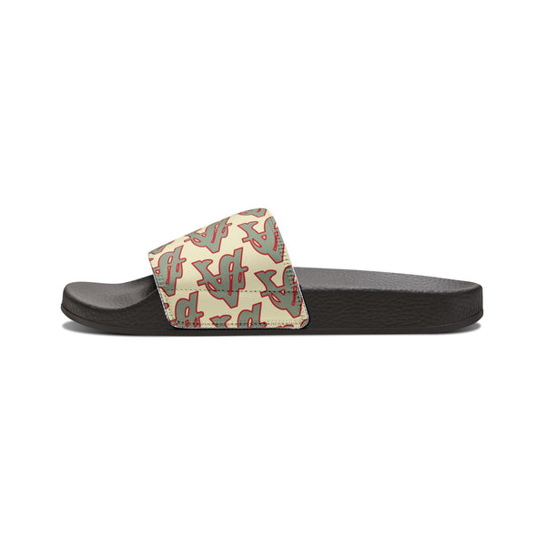 Alota Note$ Garmentry ‘>$’ Icon Pattern Men's Slide Sandals - DGMGR Oatmeal