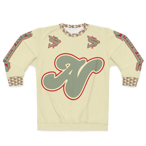 Alota Notes Garmentry Unisex Sweatshirt (AOP) - DGMGR Oatmeal