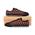 Alota Note$ Garmentry ‘>$’ Icon Pattern Women's Low Top Sneakers - DGMGR Black