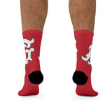 Alota Note$ Garmentry Monogram DTG Socks-True Red