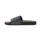 Gotham City Legends Men's PU Slide Sandals-Charcoal/Teal/Purple