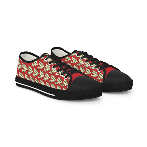 Alota Note$ Garmentry >$ Icon Pattern Men's Low Top Sneakers - DGMGR Red