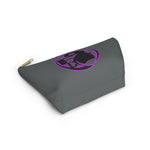 On Fleek Cosmetics Accessory Pouch w T-bottom - Dark Grey/Purple