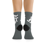 Alota Note$ Garmentry Monogram DTG Socks-Charcoal Grey