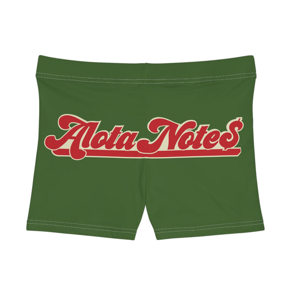 Alota Note$ Garmentry Women's Boy Shorts (AOP) - DGMGR Forest