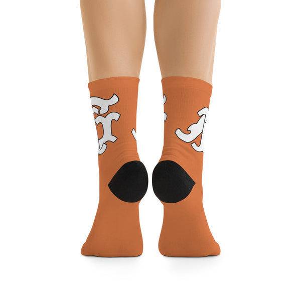 Alota Note$ Garmentry Monogram DTG Socks-Burnt Orange