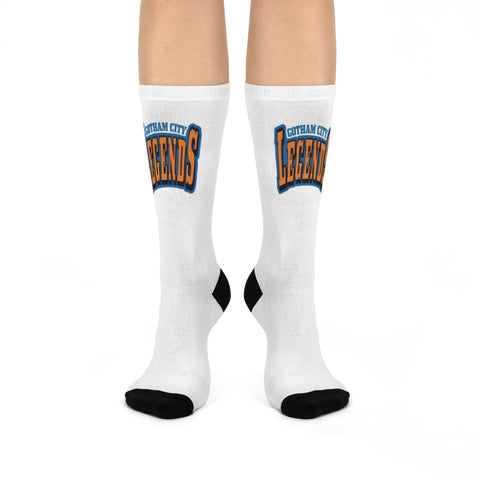 Gotham City Legends Cushioned Crew Socks - White/Orange/Blue