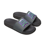 Gotham City Legends Men's PU Slide Sandals-Charcoal/Teal/Purple