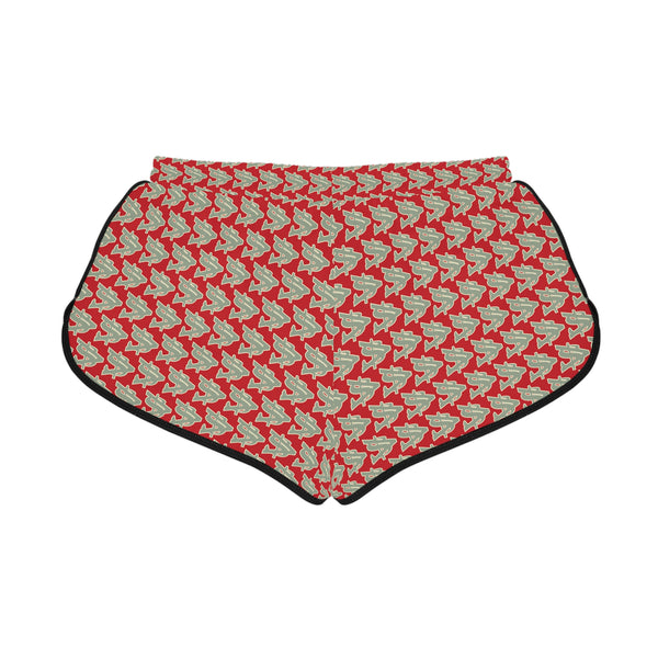 Alota Note$ Garmentry >$ Icon Pattern Women's Relaxed Boy Shorts (AOP) - DGMGR Red