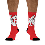 Alota Note$ Garmentry Monogram DTG Socks-Bright Red