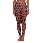 Alota Note$ Garmentry ‘>$’ Icon Pattern High Waisted Yoga Leggings (AOP) - DGMGR Black