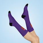 Gotham City Legends Cushioned Crew Socks - Purple/Orange/Purple