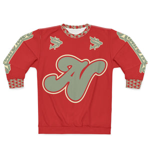 Alota Notes Garmentry Unisex Sweatshirt (AOP) - DGMGR Red