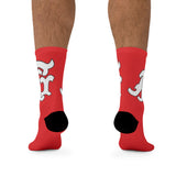 Alota Note$ Garmentry Monogram DTG Socks-Bright Red