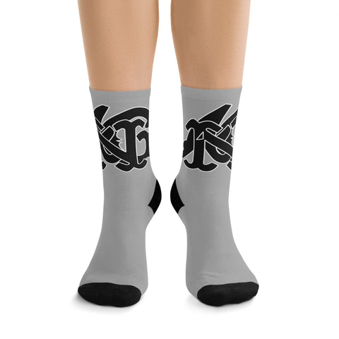 Alota Note$ Garmentry Monogram(Blk) DTG Socks-Heather