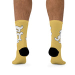 Alota Note$ Garmentry Monogram DTG Socks-Light Yellow