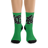 Alota Note$ Garmentry Monogram(Blk) DTG Socks-Kelly Green