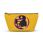 On Fleek Cosmetics Accessory Pouch w T-bottom - Yellow/Pink