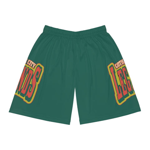 Gotham City Legends Basketball Shorts (AOP)-Pine/Tomato/Goldenrod Lime