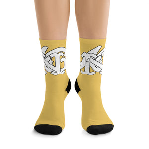 Alota Note$ Garmentry Monogram DTG Socks-Light Yellow