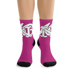 Alota Note$ Garmentry Monogram DTG Socks-Fushia