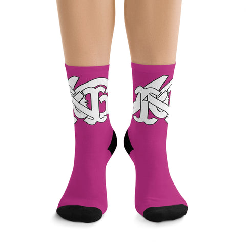 Alota Note$ Garmentry Monogram DTG Socks-Fushia