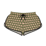 Alota Note$ Garmentry >$ Icon Pattern Women's Relaxed Boy Shorts (AOP) - DGMGR Forest Green