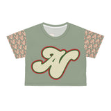 Alota Note$ Garmentry Lettermark/Monogram &  ‘>$’ Icon Pattern Sleeve Crop Tee (AOP) - DGMGR 5