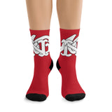 Alota Note$ Garmentry Monogram DTG Socks-True Red