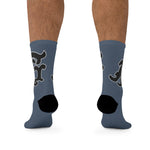 Alota Note$ Garmentry Monogram(Blk) DTG Socks-Bluegray