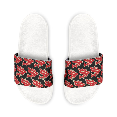 Alota Note$ Garmentry ‘>$’ Icon Pattern Women's Slide Sandals - DGMGR Black