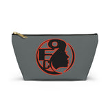 On Fleek Cosmetics Accessory Pouch w T-bottom - Dark Grey/Orange