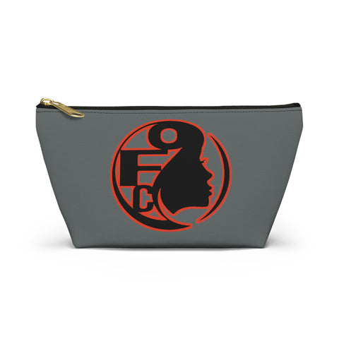 On Fleek Cosmetics Accessory Pouch w T-bottom - Dark Grey/Orange