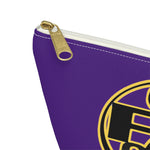 On Fleek Cosmetics Accessory Pouch w T-bottom w/ OFC Seal Logo - Purple/Yellow